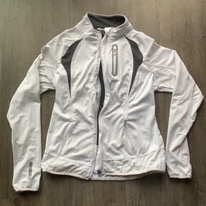 Athleta Prevail Ruffle Zip Front Jacket